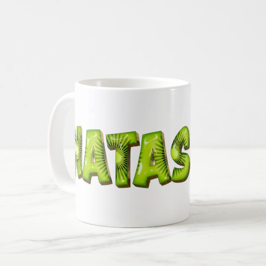 Natascha Name Kiwi Style Tasse Kaffeetasse (Vorderseite Links)