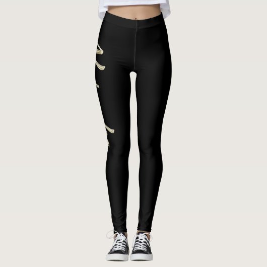 Natascha white gold Handwriting Hose Leggings (Vorderseite)
