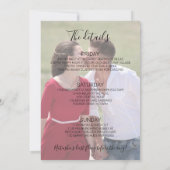 Natasha 2 Foto Bachelorette Weekend & Itinerary Einladung (Rückseite)