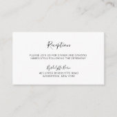 Natasha Calligraphy Schwarz-weiß Wedding Reception Begleitkarte (Vorderseite)