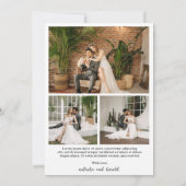 Natasha Foto Monogram Modern Wedding Dankeskarte (Rückseite)