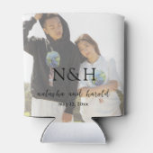 Natasha Foto Monogram Modern Wedding Dosenkühler (Rückseite)