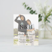 Natasha Foto Monogram Modern Wedding Einladung (Stehend Vorderseite)