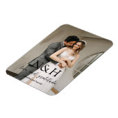 Natasha Foto Monogram Modern Wedding Magnet (Linke Seite)
