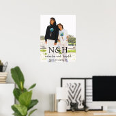 Natasha Foto Monogram Modern Wedding Poster (Heimbüro)