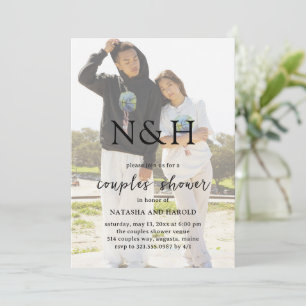Natasha Foto Monogram Moderne Paare Dusche Einladung