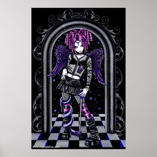 Natasha Gothic Pink Tattoo Angel Poster (Vorne)