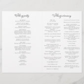 Natasha Katholic Wedding Mass Zeremony Program (Rückseite)