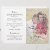 Natasha Modern Foto Wedding Zeremony Program (Vorne/Hinten)