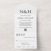 Natasha Monogram Modern Wedding All In One Einladung (Innen Boden)