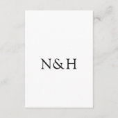 Natasha Monogram Modern Wedding Begleitkarte (Rückseite)