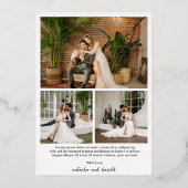 Natasha Monogram Modern Wedding Danke Card Folieneinladung (Rückseite)