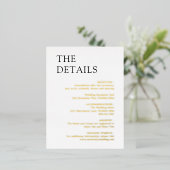 Natasha Monogram Modern Wedding Enclosure Card Folie Einladungspostkarte (Stehend vorne)