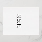 Natasha Monogram Modern Wedding Enclosure Card Folie Einladungspostkarte (Rückseite)