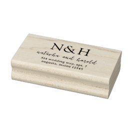 Natasha Monogram Modern Wedding Gummistempel