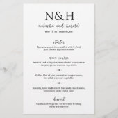 Natasha Monogram Modern Wedding Menu (Vorderseite)