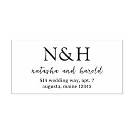Natasha Monogram Modern Wedding Permastempel