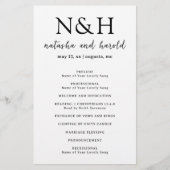 Natasha Monogram Modern Wedding Program (Vorderseite)