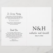 Natasha Monogram Modern Wedding Program (Vorderseite)