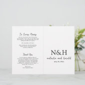 Natasha Monogram Modern Wedding Program (Stehend Vorderseite)