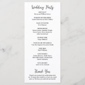 Natasha Monogram Modern Wedding Programm (Rückseite)