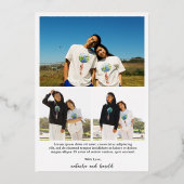 Natasha Monogram Modern Wedding Save the Date Folieneinladung (Rückseite)