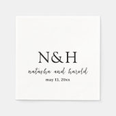 Natasha Monogram Modern Wedding Serviette (Vorderseite)