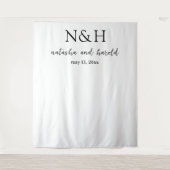 Natasha Monogram Modern Wedding Wandteppich (Vorderseite)