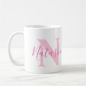 Natasha name meaning and monogram pink text kaffeetasse (Links)