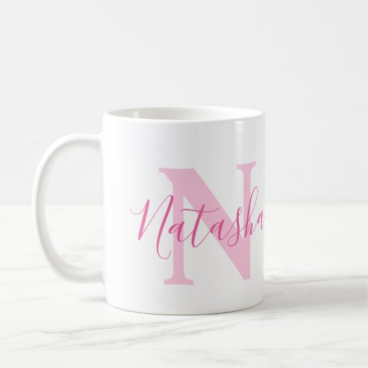 Natasha name meaning and monogram pink text kaffeetasse (Links)