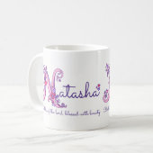 Natasha personalisierte N Monogramm-Tasse Kaffeetasse (Vorderseite Links)