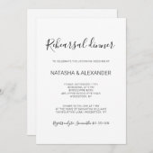 Natasha Rustic Black Calligraphy Probe Dinner Einladung (Vorne/Hinten)