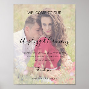 Natasha Unplugged Zeremonie Foto Wedding Sign Poster