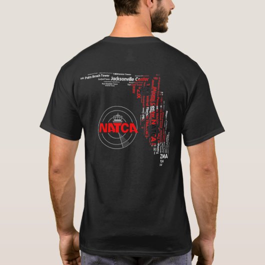 NATCA Florida Anlagen mit Hurrikan-Flagge T-Shirt (Rückseite)