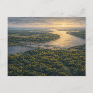 Natchez am Fluss   Mississippi River Postkarte