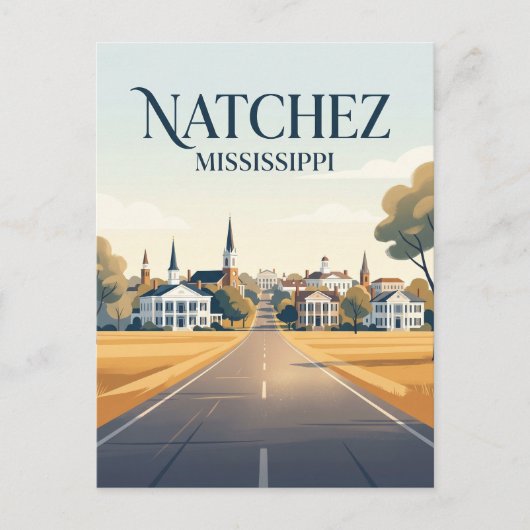 Natchez Mississippi Postkarte (Vorderseite)