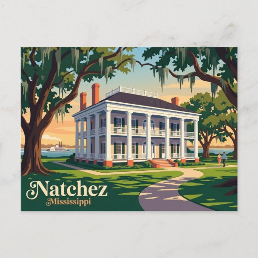Natchez Mississippi Postkarte (Vorderseite)