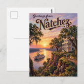 Natchez Mississippi Postkarte (Vorne/Hinten)