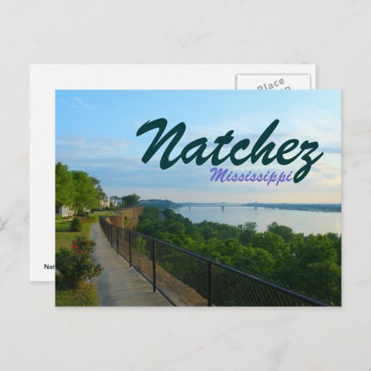 Natchez Mississippi River Bluffs Great Flood 2011 Postkarte (Vorne/Hinten)