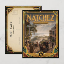 Natchez Mississippi Vintage Art Deco Goldenes Zeit