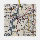 Natchez MS Vintag Map Keramikornament (Vorderseite)