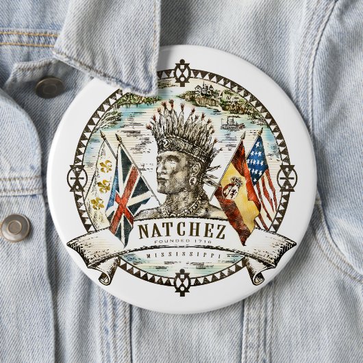 Natchez Stadt-Siegel-Knopf Button (Beispiel)
