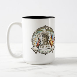 Natchez Stadt-Siegel • Tassen-Farblogo Zweifarbige Tasse