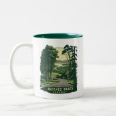 Natchez Trace Parkway Mississippi Forest Zweifarbige Tasse (Links)