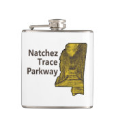Natchez Trace Parkway Mississippi Karte Flachmann (Vorderseite)