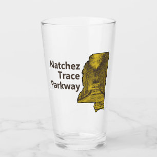 Natchez Trace Parkway Mississippi Karte Glas