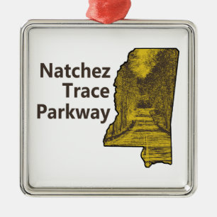 Natchez Trace Parkway Mississippi Karte Ornament Aus Metall