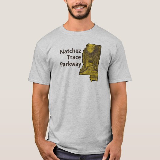 Natchez Trace Parkway Mississippi Karte T-Shirt (Vorderseite)