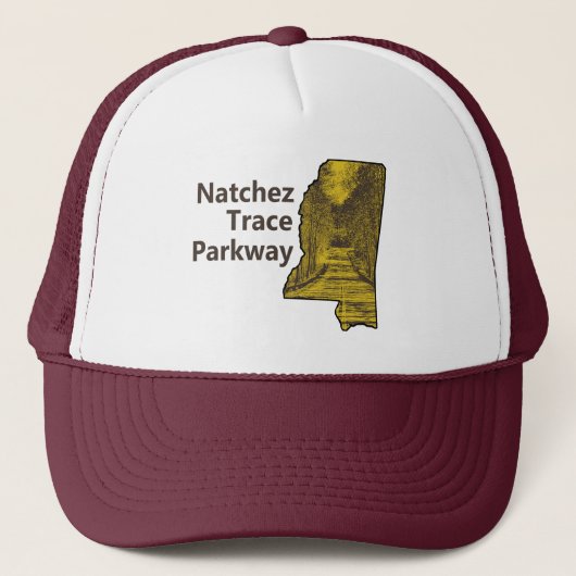 Natchez Trace Parkway Mississippi Karte Truckerkappe (Vorderseite)