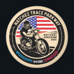 Natchez Trace Parkway National Scenic Byway Magnet<br><div class="desc">Natchez Trace Parkway done in a vintage,  distressed style emblem. It is a famous All American Road found in Mississippi,  Alabama and Tennessee.</div>